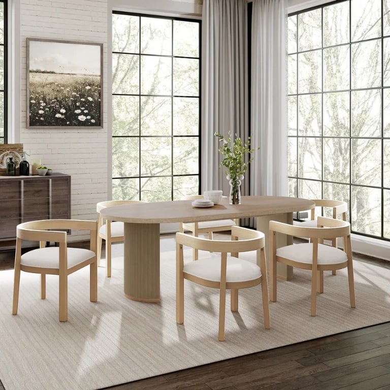Orin Dining Set – Modern Design | Natural Wood