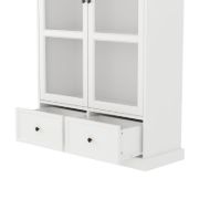 Linda - Natural Wood Cabinet with Glass Doors