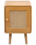 Picture of Renea Natural Wood Bedside Table – Single Door with Woven Front
