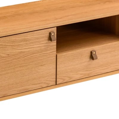 صورة فييرا – وحدة تلفاز من الخشب الطبيعي بتصميم مينيمالي أنيق