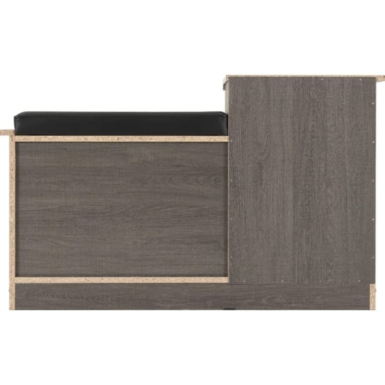 صورة چيرال مقعد تخزين أسود - جلد طبيعي