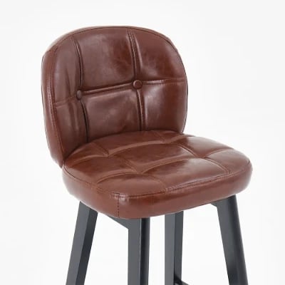 Picture of Rivano Bar Stool – Leather with Wooden Base