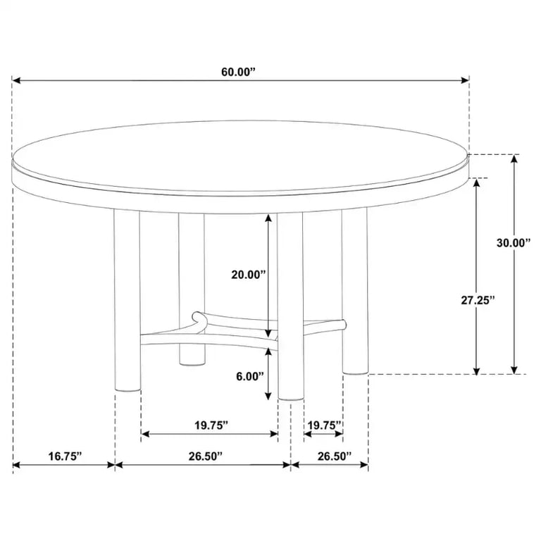 Selora Round Dining Set – Natural Wood with Gold Accents