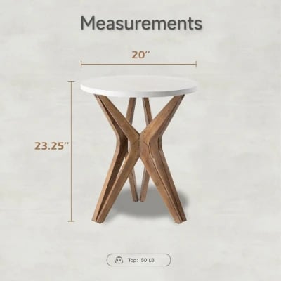 صورة طاولة جانبية خشب طبيعي - كوزاياه