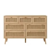 Avenya – Natural Rattan & Wood 6-Drawer Chest