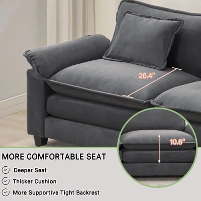 صورة كنبة (ركنة) بلانتوس على شكل حرف يو – خشب طبيعي