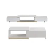 Ardena Living Ensemble – Natural Wood TV Unit & Table Set