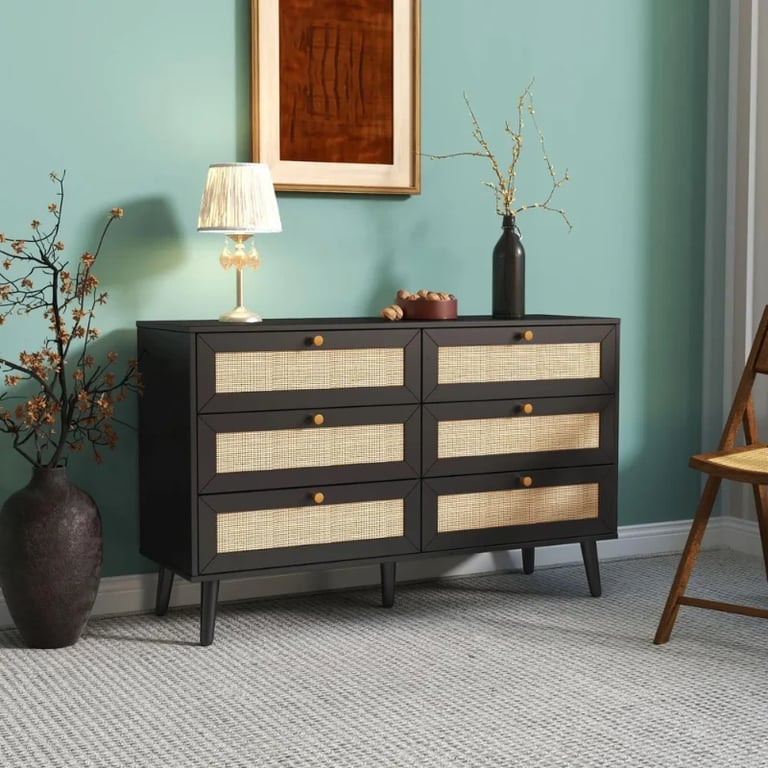 Picture of Maven – Black Rattan 6-Drawer Chest