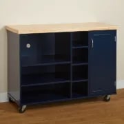 Moulden Small Kitchen Island with Wheels - Natural Wood