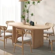 Picture of Wooden Dining Table with a Modern Design and Classic Touches - Kiabi