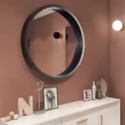 Round Wood Wall Mirror