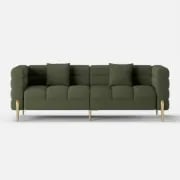 Verdi Sofa Set – Two Sofas in Modern Design made of Natural Wood with Gold Legs