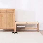 Picture of Saku Boho Woven Wood Bench