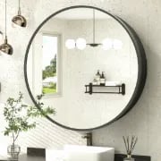 Picture of Streamlined round medicine cabinet Majiro