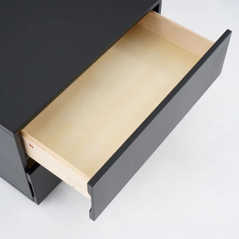 Lyra Nightstand – Minimal Natural Wood Design with Dual Drawers