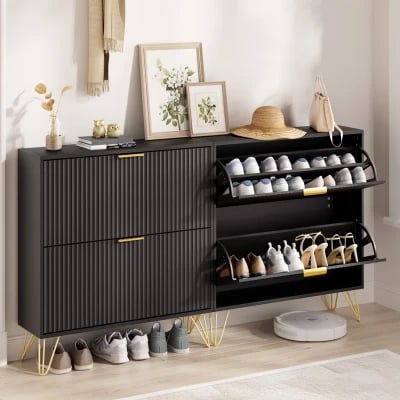 Picture of Pivot Shoe Cabinet - Natural wood