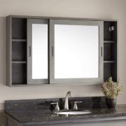  مرايات حمام باشون بوحدة تخزين  لون رمادي