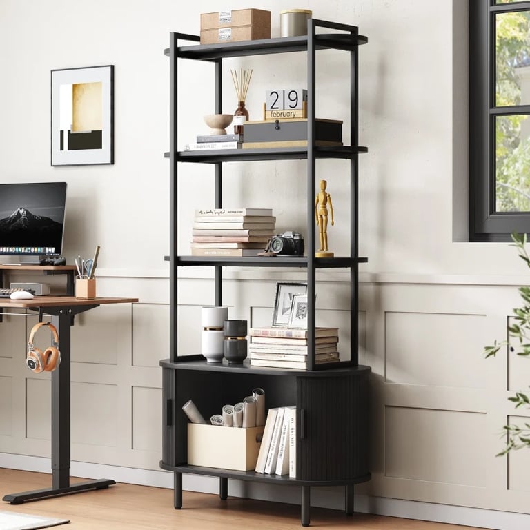 Versta – Elegant Black Storage & Display Bookcase