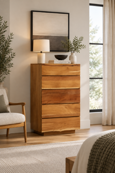 Picture of Viora wooden 5 drawers chest and dressers