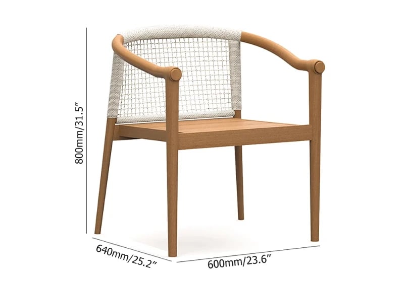 صورة طقم طعام خارجي خشب طبيعي ـ سولانا