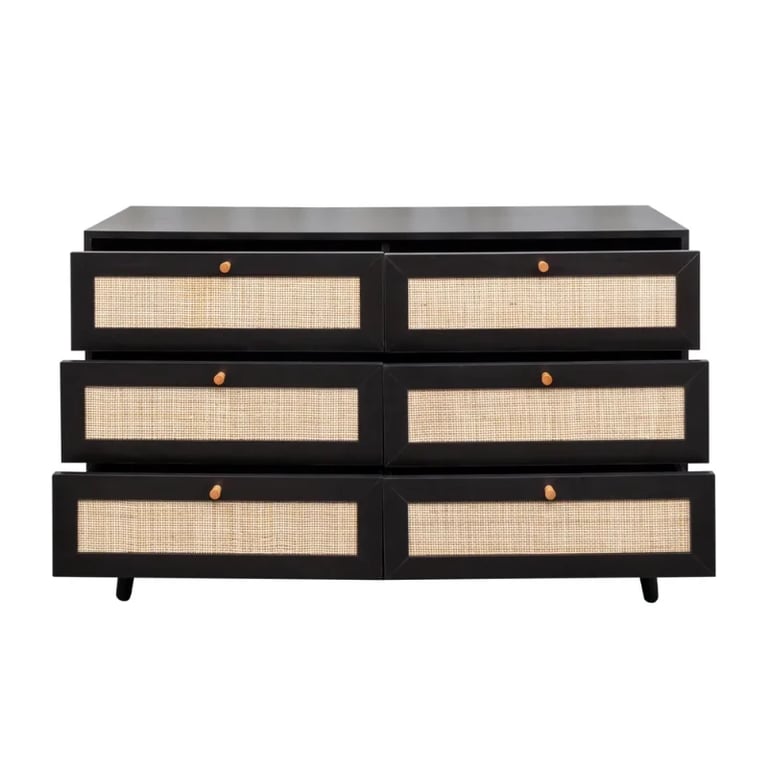 Picture of Maven – Black Rattan 6-Drawer Chest