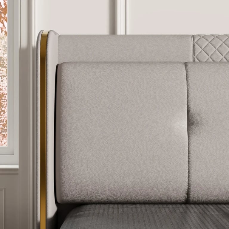 Picture of Serenzo Modern Upholstered Bed - Natural wood