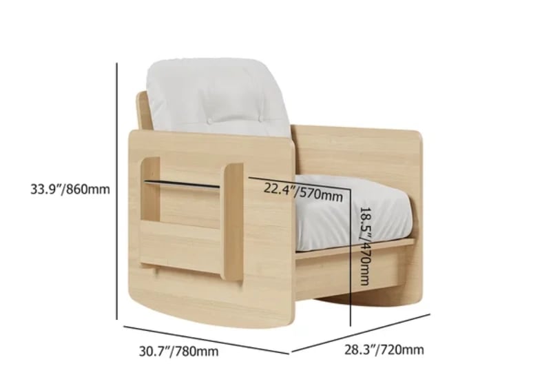 Picture of Vai Rocking Chair – Natural Wood with Side Storage