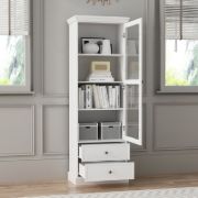 Liyan Glass Storage Cabinet – Natural Wood