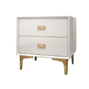 Renise – Modern 2-Drawer Nightstand in Natural Wood