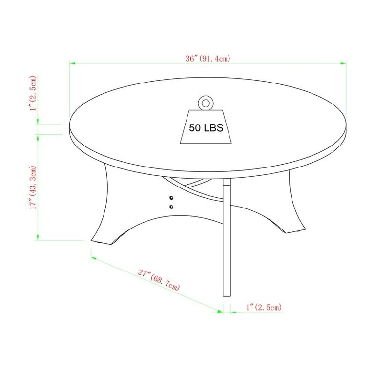 Wilmer  Mid Century 3-Leg Round Coffee Table