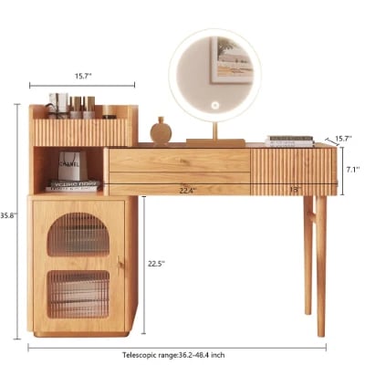 Picture of Vanity Set Makeup Table with 3 Drawers Jessy