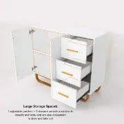 Picture of Crambella White Sideboard Natural wood with drawers and shelves