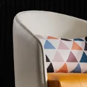 Picture of Saphira Modern Accent Chair – Leather with Stainless Steel Legs