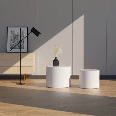 صورة آڤارا  طاولات متداخلة دائرية من الخشب الطبيعي