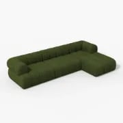 Picture of Verde Sectional Sofa –  Tufted Upholstery & Natural Wood Base