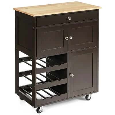 Asac Rolling Kitchen Island with Storage