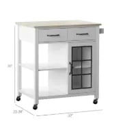 Plippi Wood Rolling Kitchen Cart