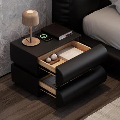 Humply – Curved Drawer Nightstand in Natural Wood