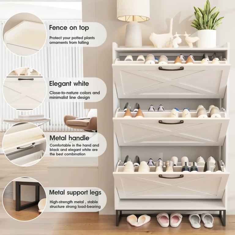 Blanxer – Modern Natural Wood Shoe Cabinet