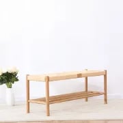Picture of Saku Boho Woven Wood Bench