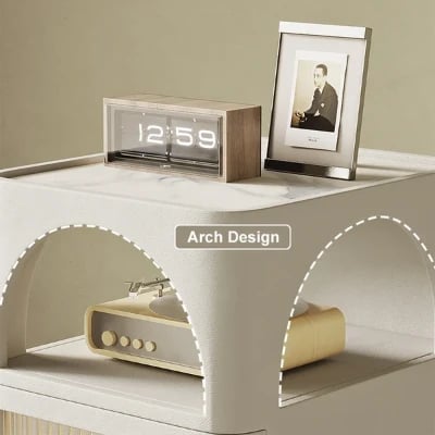 صورة طاولة جانبية خشب طبيعى - موديرنو