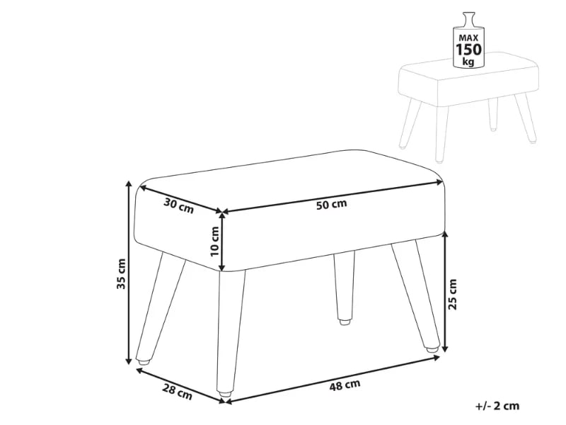 Picture of Ottoman  Aura - Natural wood