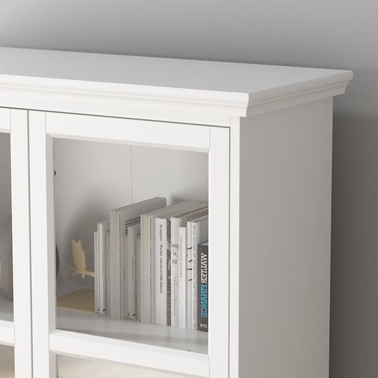 Linda - Natural Wood Cabinet with Glass Doors