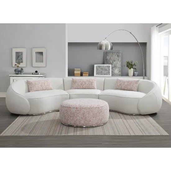 Luna Curved Sectional Sofa – Modern Design with Circular Cushions