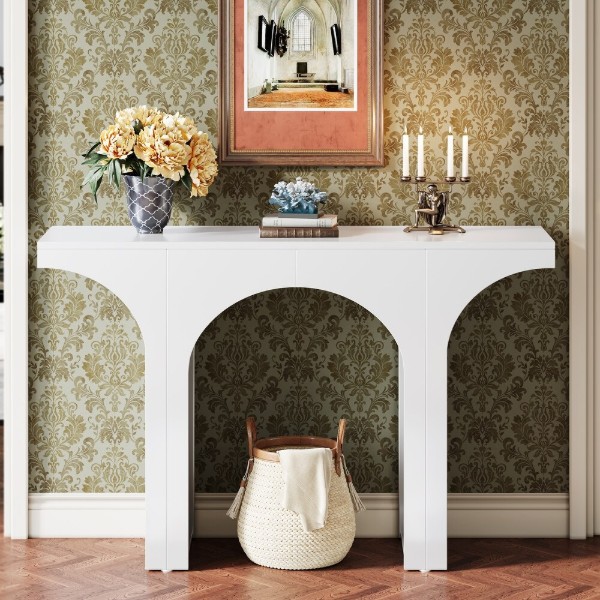 Picture of Arco Natural Wood Console Table – Modern Arch Design