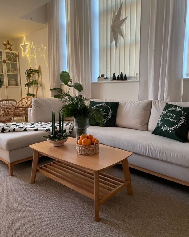 صورة لاڤا -طاولة قهوه خشب طبيعى مع رف