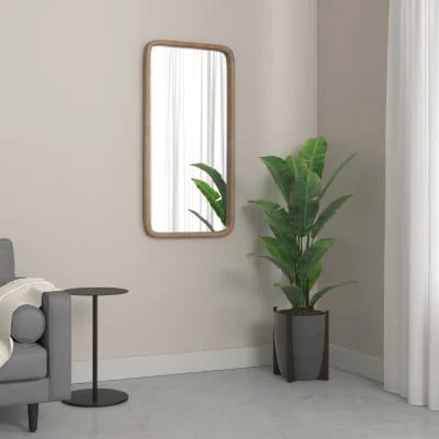 Aisja Rectangle Wood Wall Mirror