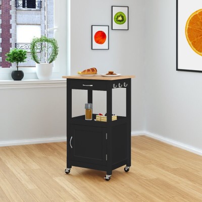 Tolia Solid Wood Kitchen Cart and Locking Wheels