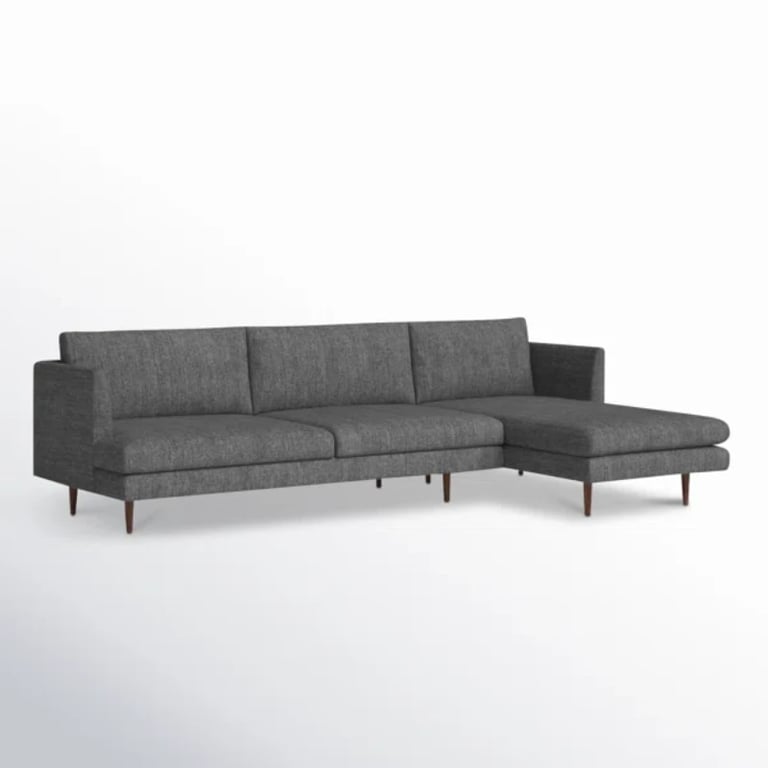 صورة ميلر كنبة ركنية على شكل حرف الـ  – قاعدة من الخشب الطبيعي