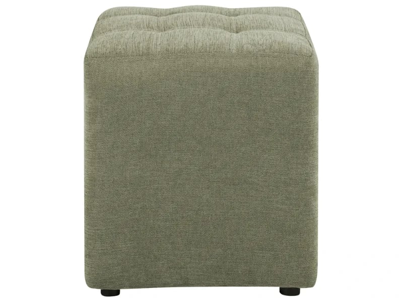 Nuvy Square Ottoman – Minimal Tufted Design with Natural Wood Frame